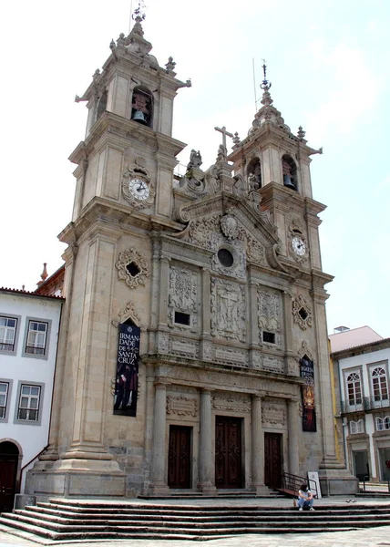 17E Eeuwse Barokke Heilige Kruiskerk Igreja Santa Cruz Braga Portugal — Stockfoto