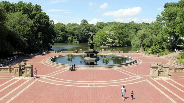 Bethesda Fuente Con Ángel Las Aguas Estatua Central Park Terminado — Foto de Stock