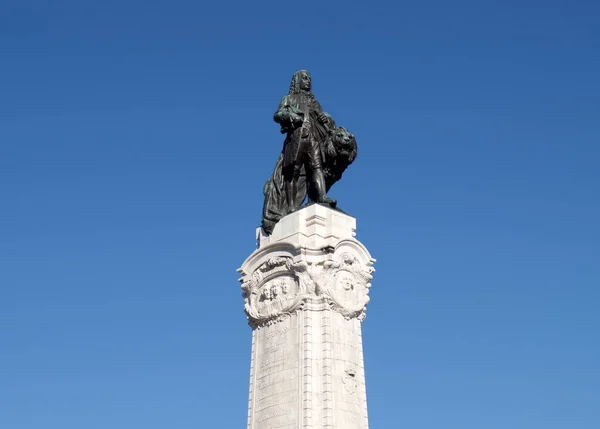 Estátua Sebastião José Carvalho Melo Marquês Pombal Com Leão Topo — Fotografia de Stock