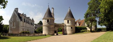 Nitray Kalesi 16. yüzyılda, muhtemelen 13. yüzyıldan kalma, Athee-sur-Cher, Loire Valley, Fransa - 2 Temmuz 2019