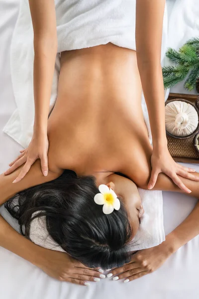 Asiático Belleza Mujer Tener Relajarse Con Mano Masaje Tratamiento Servicio — Foto de Stock