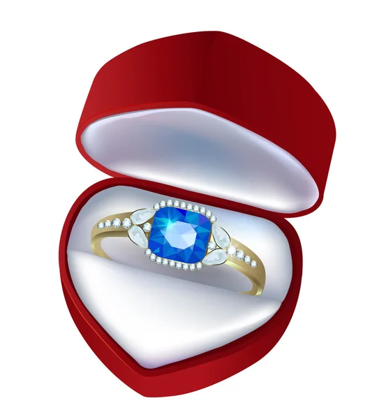 Bague en coffret cadeau — Image vectorielle