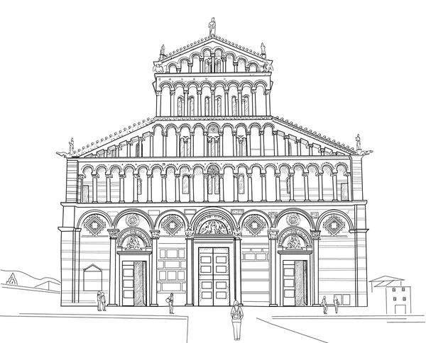 Bosquejo de la Catedral de Pisa — Vector de stock