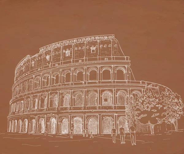 Dibujo del Coliseo Romano — Archivo Imágenes Vectoriales