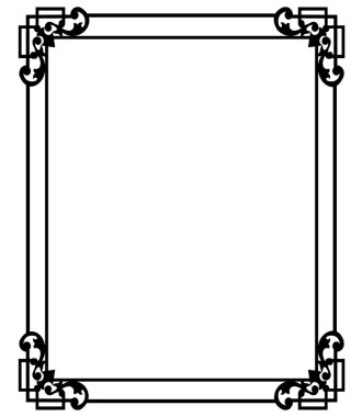 Bir beyaz üzerine siyah çerçeve