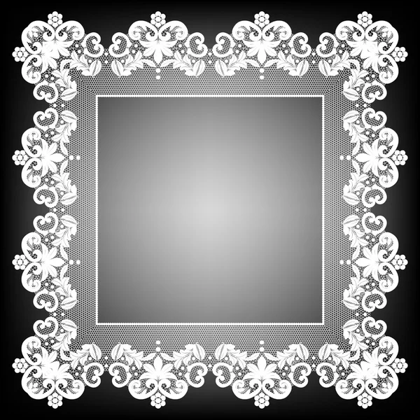 Cadre en dentelle blanche — Image vectorielle