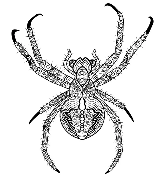 Dekoracyjne pająk z wzorami — Wektor stockowy