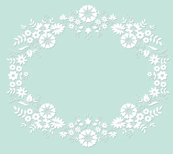 Marco de flor blanca — Vector de stock