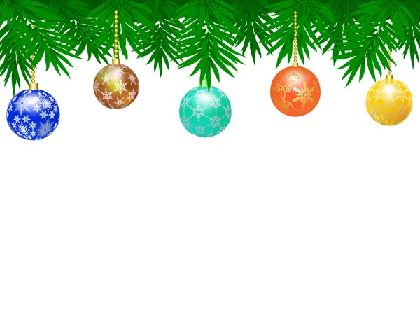 Grens van kerstballen — Stockvector