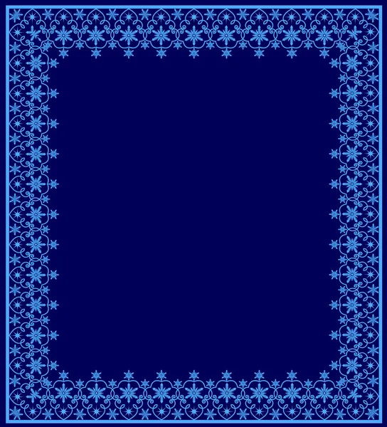 Blauw frame met sneeuwvlokken — Stockvector