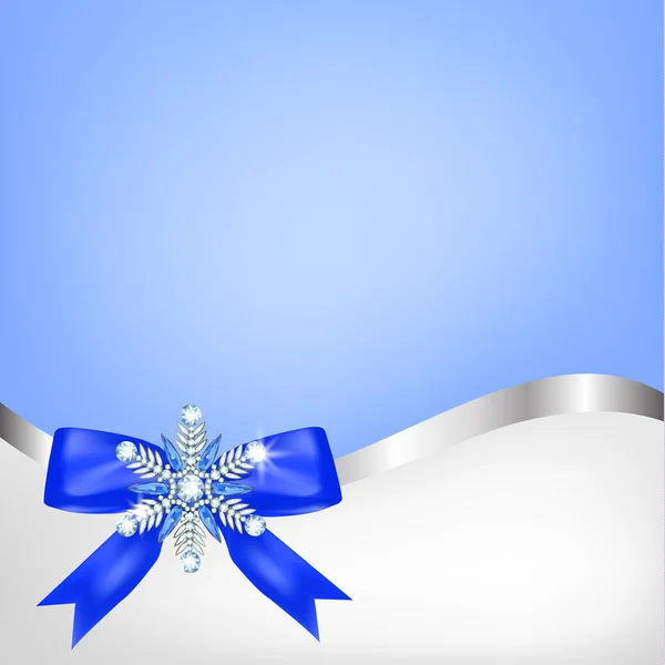 Алмазна сніжинка з бантом — стоковий вектор