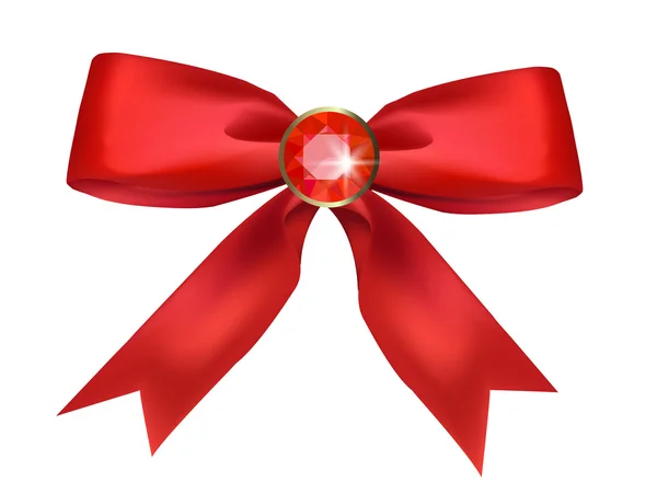 Bow with ruby — Stock Vector