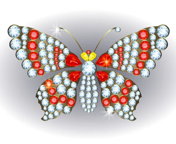 Broche papillon — Image vectorielle