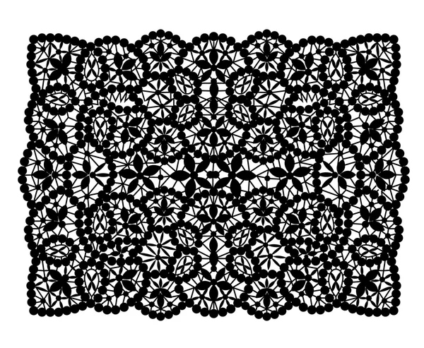 Black lace doily — Stock Vector