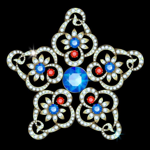 Broche-estrella — Vector de stock