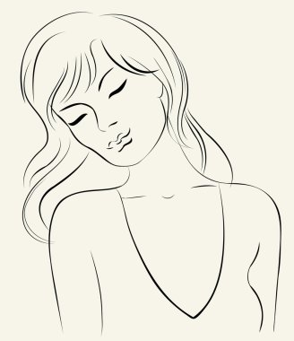 bir kadının çizimi