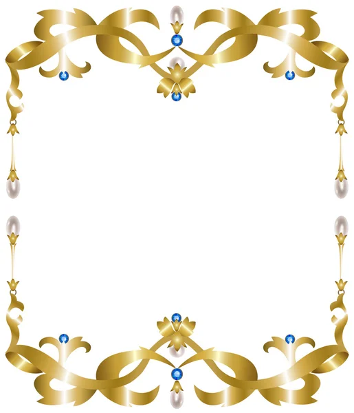Moldura de jóias de ouro — Vetor de Stock
