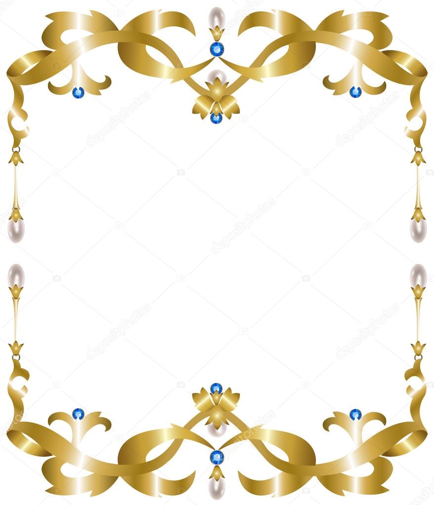 Gold jewelry frame 