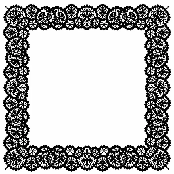 Black lace frame — Stock Vector