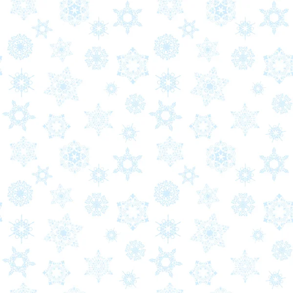 Winter pattern with blue snowflakes — Stok Vektör