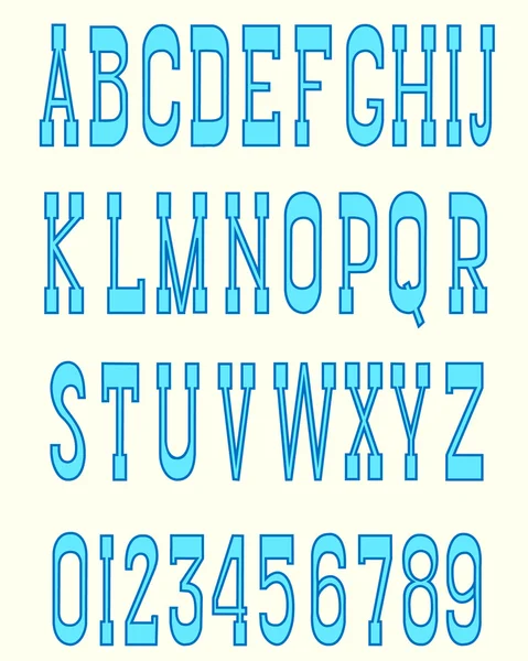 Serif font blue — Stock Vector