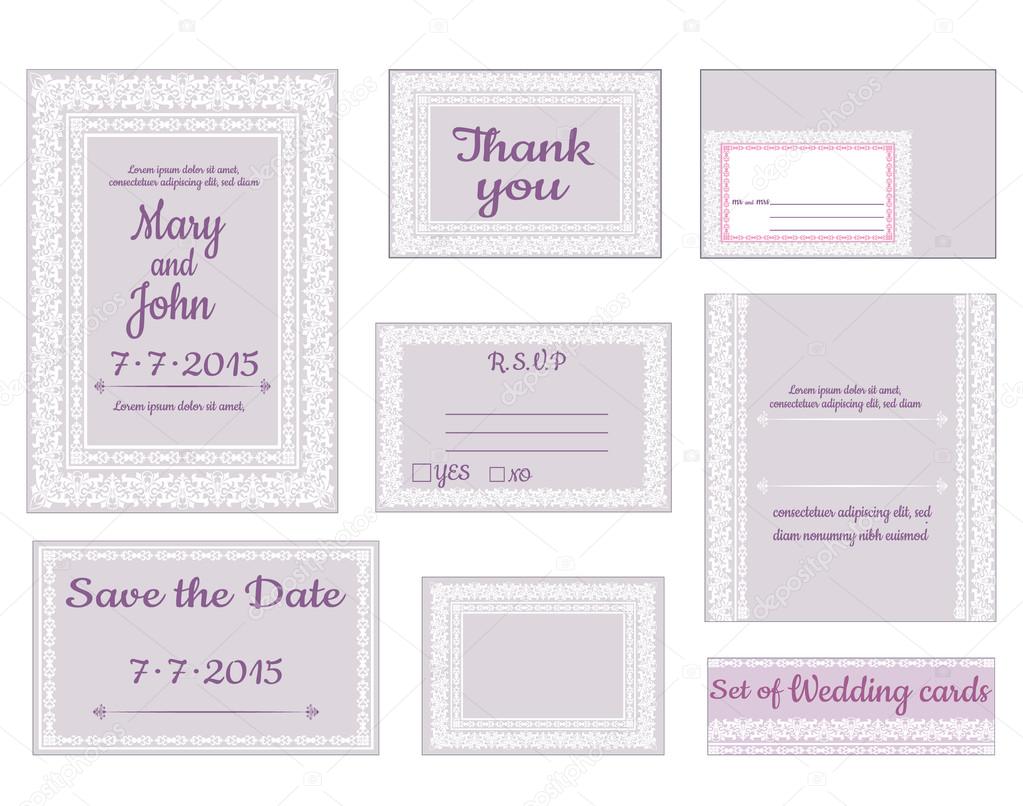 Set wedding cards