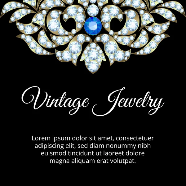 Jewelry vintage card — Stock Vector