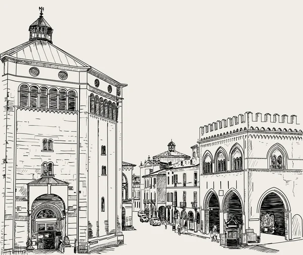 Dibujo de la ciudad — Archivo Imágenes Vectoriales