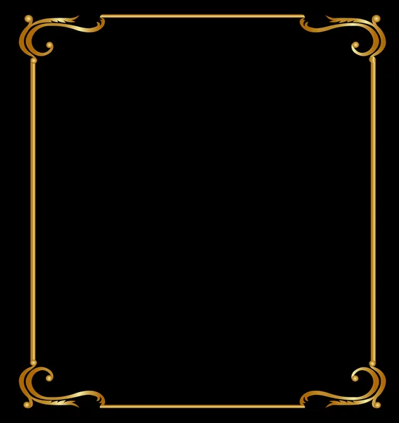 Gold frame on black — Stock Vector