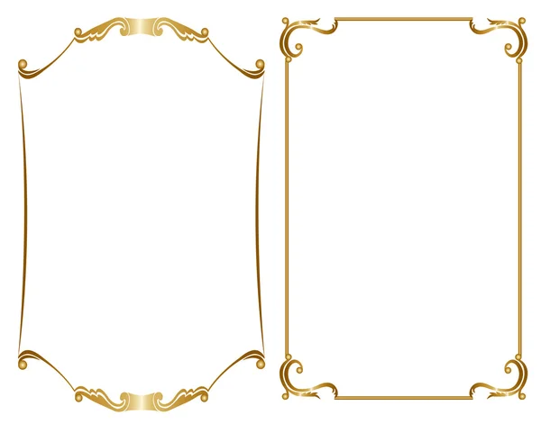 Two gold frame — Stock Vector