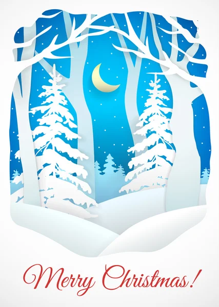Tarjeta de Navidad de invierno — Vector de stock