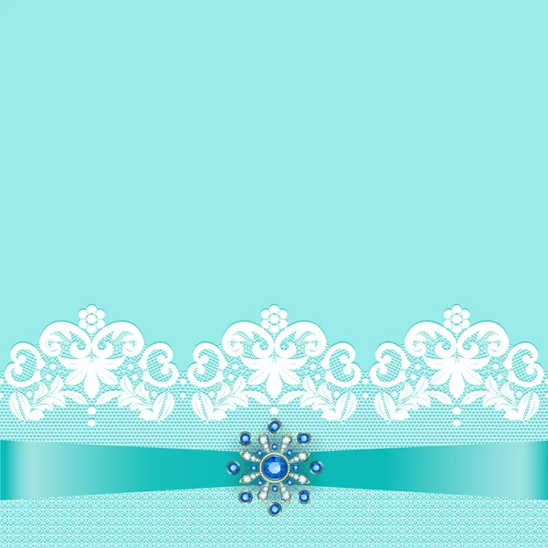 Lace border with jewelry — Stock Vector