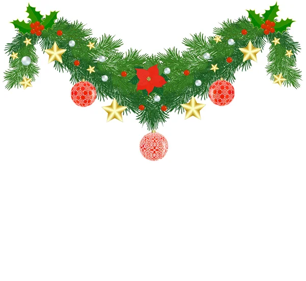 Fir Christmas garland — Stock Vector