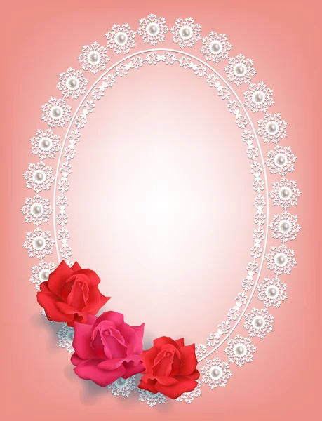 Frame with roses — Stock Vector