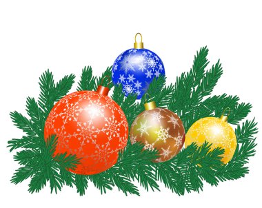 Noel baubles ve ağaç