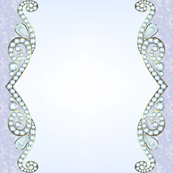 Frontière avec des diamants — Image vectorielle