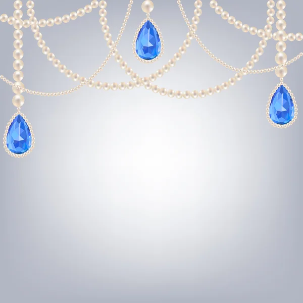 Jewelry with sapphire pendants — Stock Vector