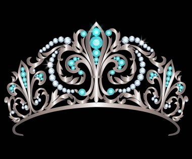 Elmas ve aquamarines ile diadem