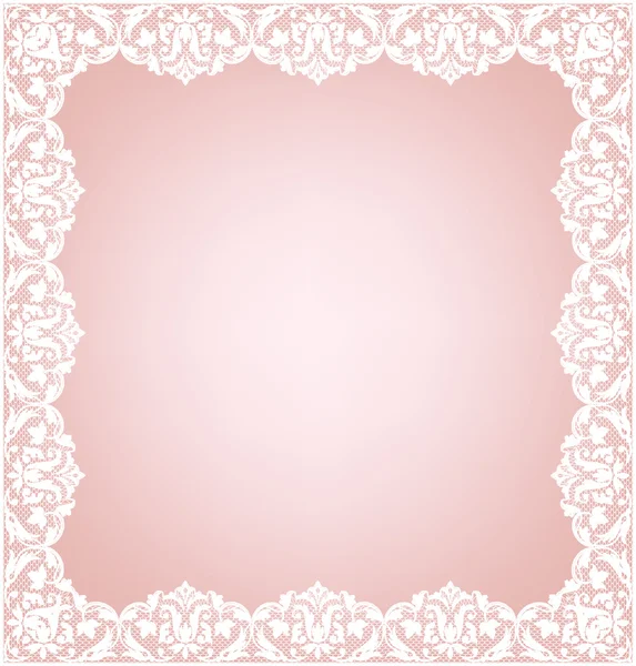 Lacy frame op roze — Stockvector