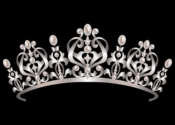 Diadem met parels — Stockvector