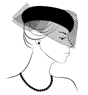 peçe ile şapkalı kadın