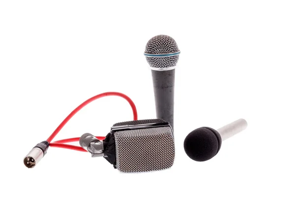 Studio recording groups of vintage  microphones for music perfor — Stock Photo, Image