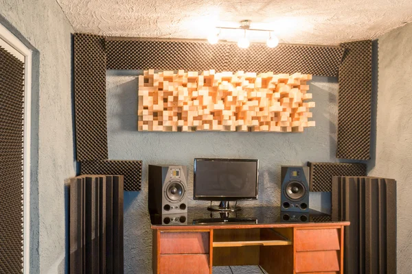 Music studio with microfiber insulation for noise — Stock Photo, Image