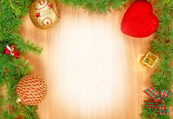 新年の休日のための木製のグリーティング カードに空白空白 — ストック写真