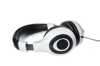 Müzik kulaklık beyaz izole Manzaralı