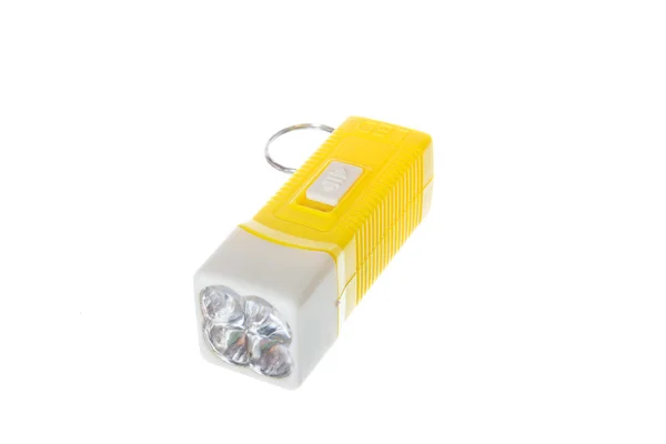 Electric yellow pocket led flashlight or torch Stock Image