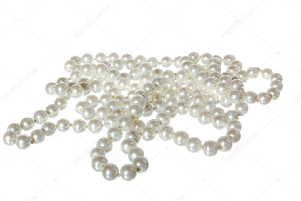 Close up of pearl necklace