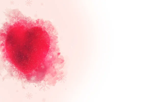 Dekorativt en rød hjertepryd til jul eller nyttår – stockfoto