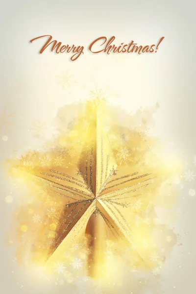 クリスマス ツリーのトップの装飾的な黄色の星 — ストック写真