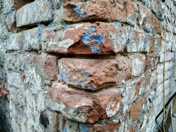 Foto de parede de tijolo de canto de rua — Fotografia de Stock